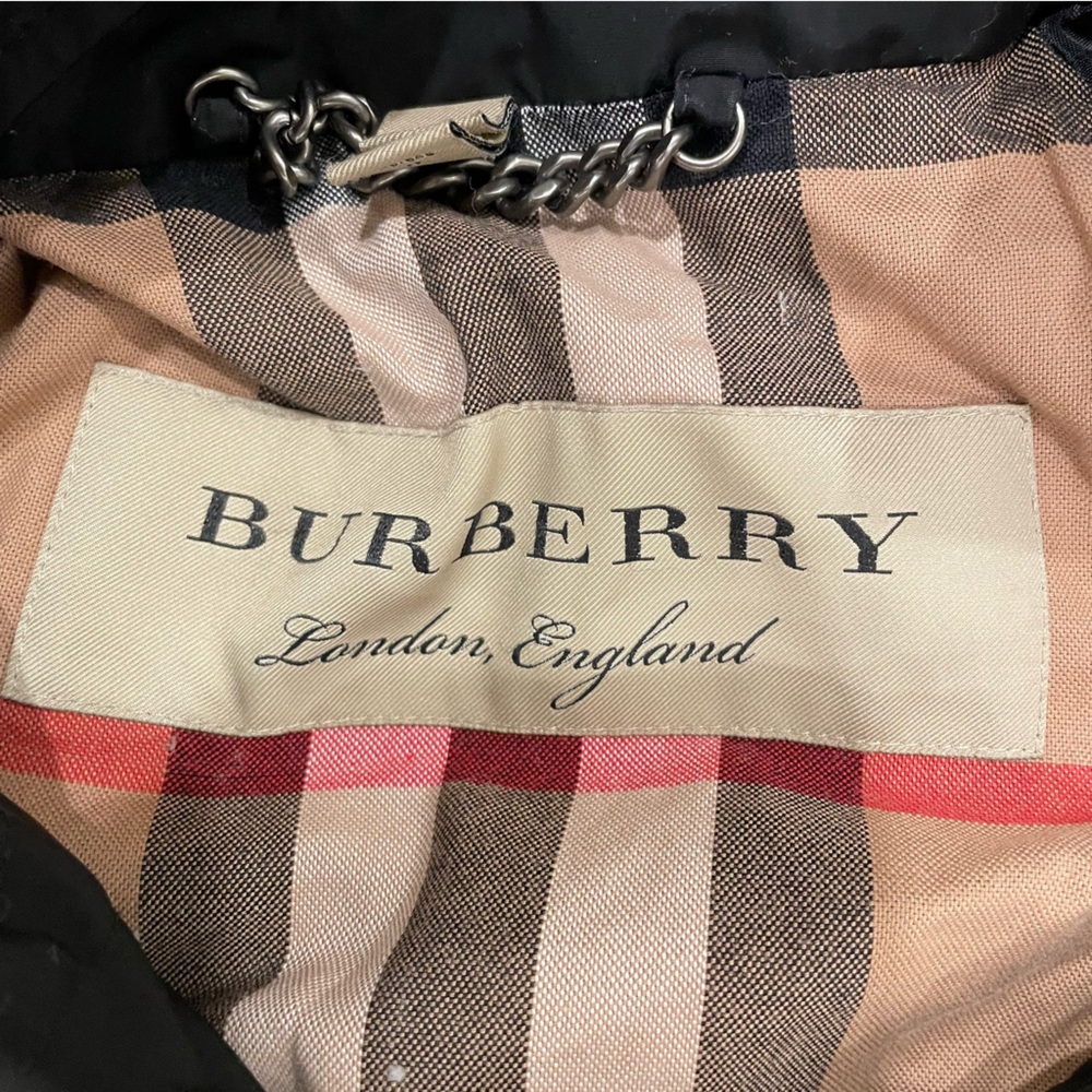 BURBERRY Women's Hooded Trench Coat Size 6 In Black - Picture 2 of 8